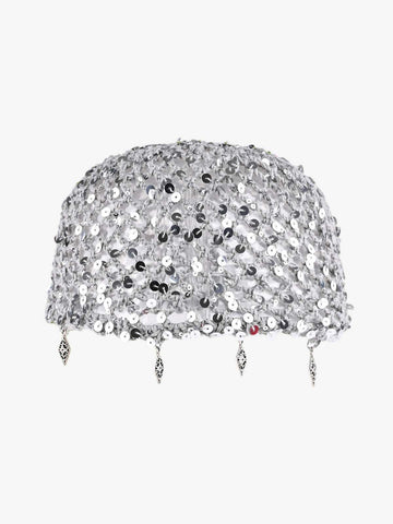 Vintage Sequin Mesh Beaded Fringe Cap 
