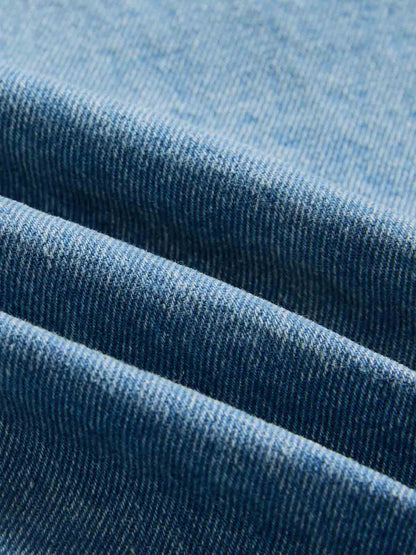 Original Retro Thorn and Key Pattern Laser-Burnout Baggy Jeans - 2595 