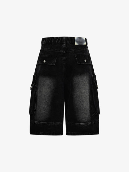 Cargo Multi-Pocket Denim Jorts