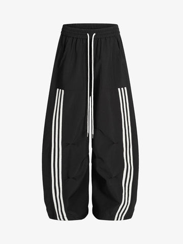 Striped Zip-Up Track Jacket and Wide-Leg Track Pants Set 