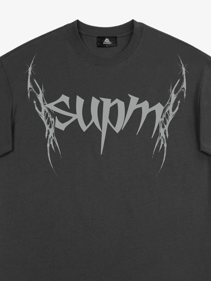SUPM Gothic Sharp Letter Graphic T-Shirt 
