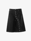 Asymmetric Multi-Button Denim Jorts