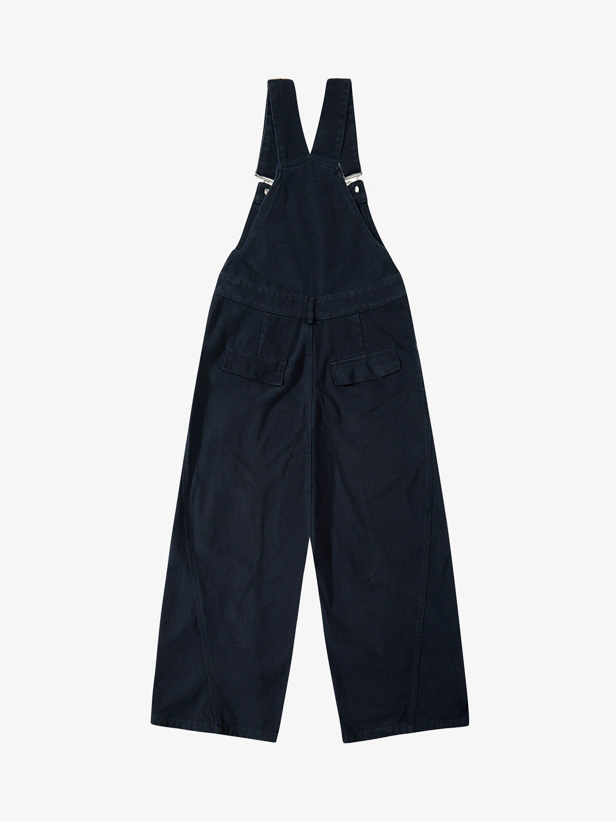 Pleated Knee Cargo Denim Overalls 