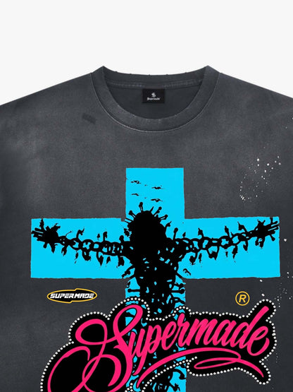 Passion of Christ Graffiti Paint Splatter Tee