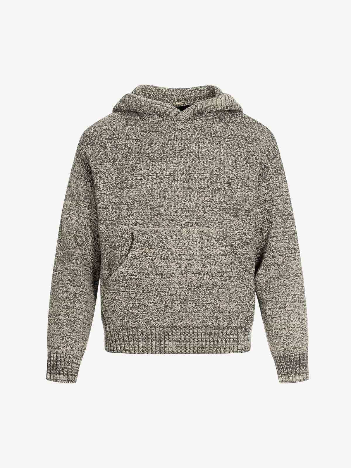 Relaxed Fit Knit Hooded Pullover Hoodie Sweater 