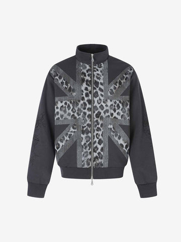 Leopard Flag Print Boxy Jacket