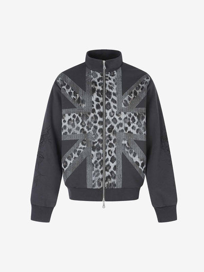 Leopard Flag Print Boxy Jacket
