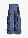 Industrial Grey Mesh Patchwork Multi-Pocket Cargo Pants
