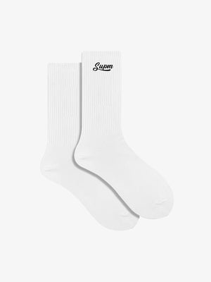 Premium Ribbed Cotton Blend Crew Socks