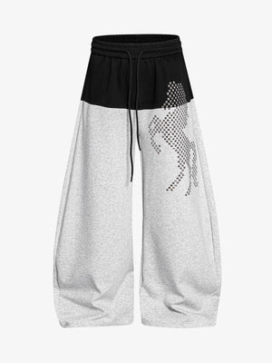 Color Block Drawstring Pants