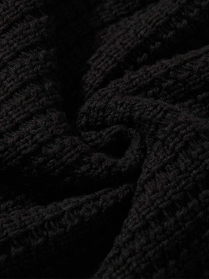 Retro Cable Knit Button-Up Collared Cardigan Sweater 