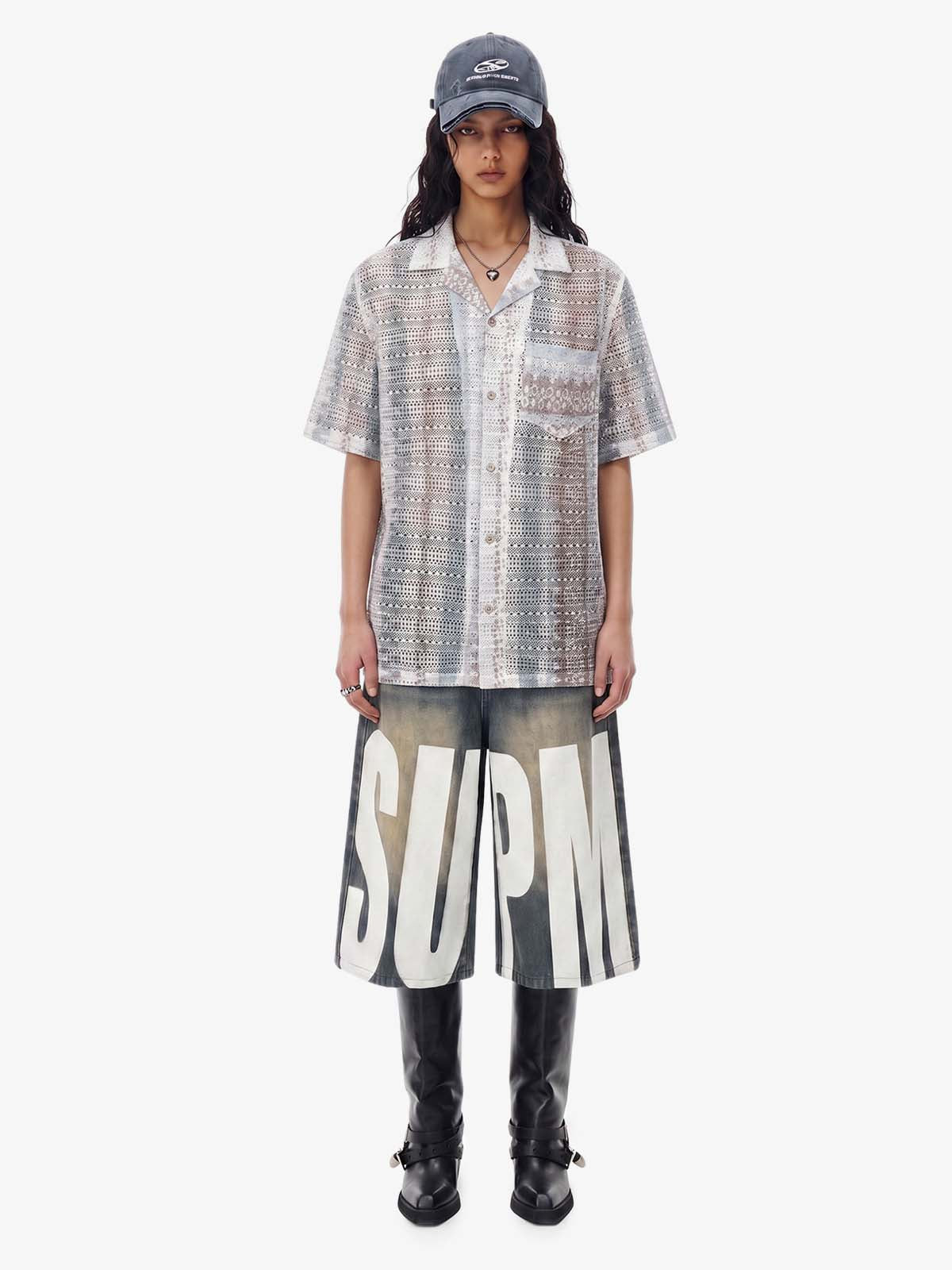Bohemian Lace Cutout Cuban Shirt