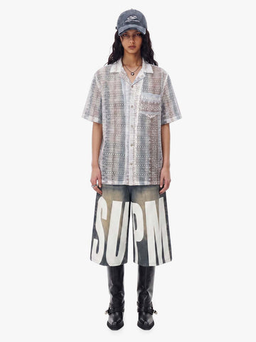 Bohemian Lace Cutout Cuban Shirt