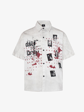 Graphic Patchwork Paint Splatter Shirt 