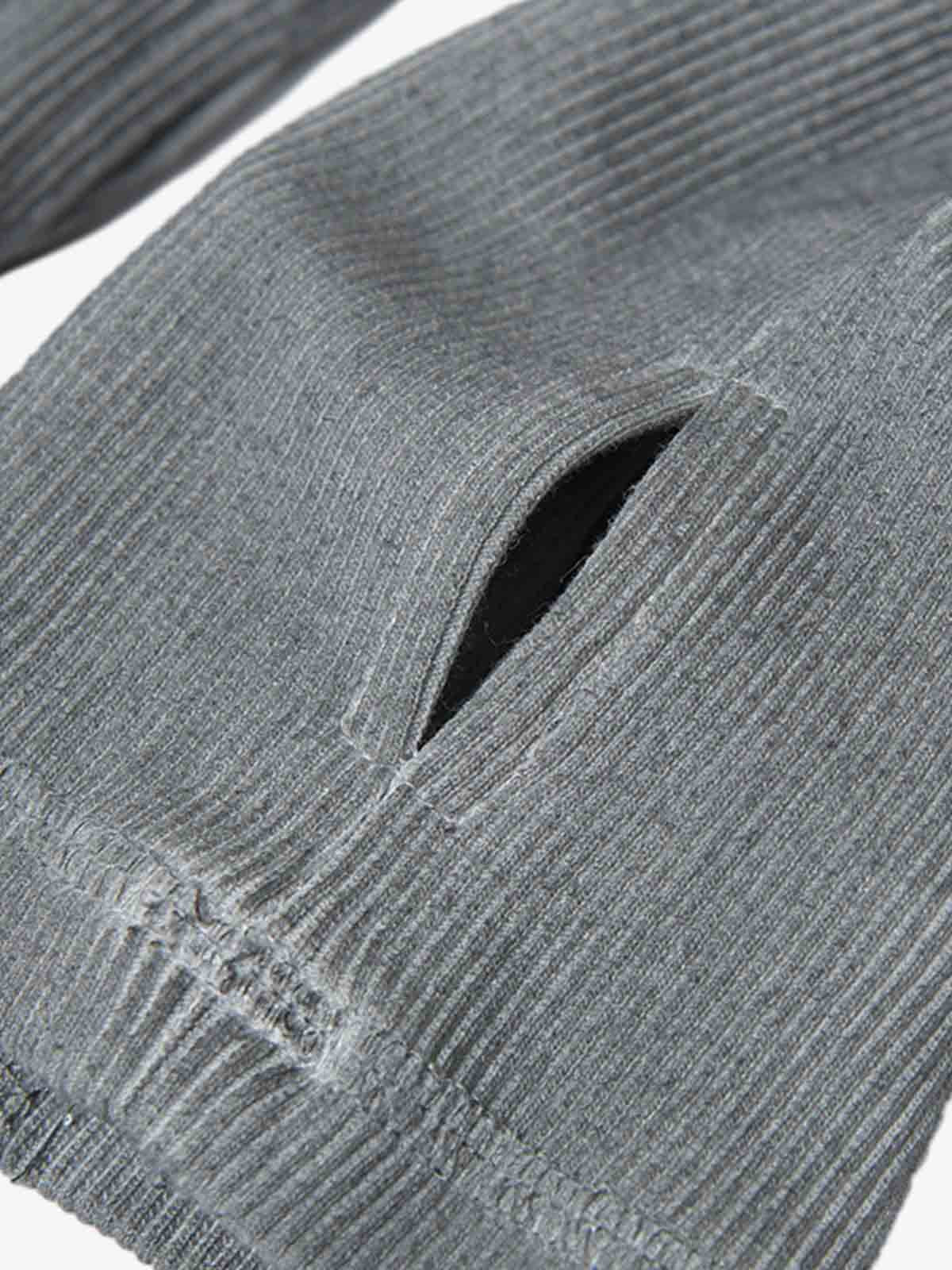 Vintage Washed Sculpted Seam Ribbed Long Sleeve T-Shirt - 2624 