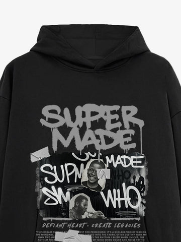 Trendy Retro Graffiti Character Hoodie 