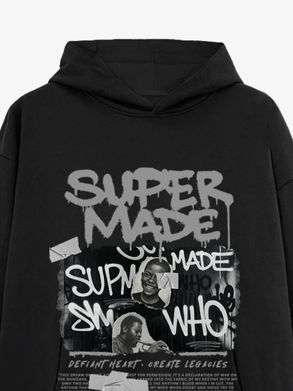 Trendy Retro Graffiti Character Hoodie 