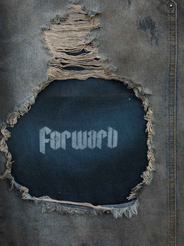 Distressed Washed Ripped Letter Patchwork Wide Leg Jeans 