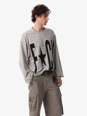 Graphic Letter Star Print Long Sleeve T-Shirt 