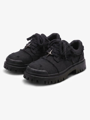 Four-Point Star Denim Chunky Casual Shoes
