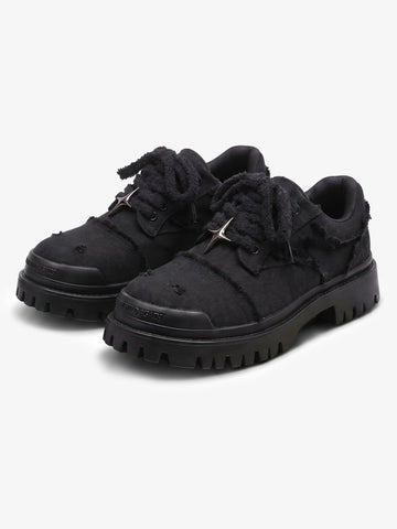 Four-Point Star Denim Chunky Casual Shoes