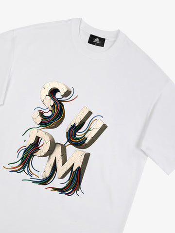 SPMD Letter Cable Graphic T-Shirt 