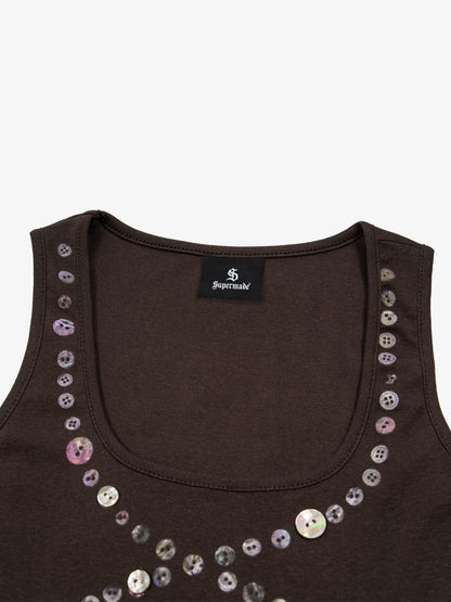Thesupermade Button Detail Slim Tank Top