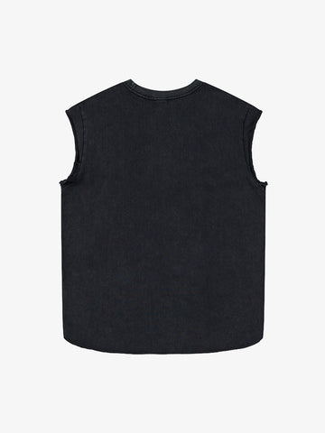 Letter Cross Graphic Distressed Tank Top
