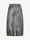 Skull Graphic Distressed Baggy Jeans