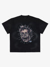 Street Retro Fun Portrait Print T-shirt - 2598 