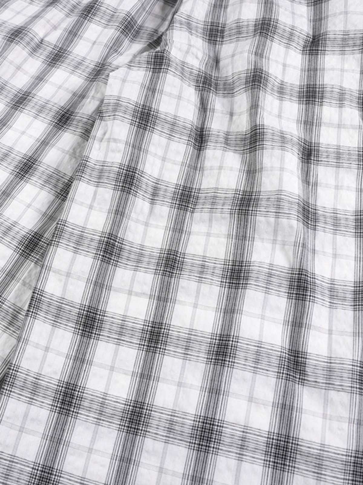 Plaid Wide-Leg Pants with Button-Front Waistband – Cotton Blend Relaxed Fit Casual Trousers