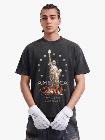Liberty Statue Chrome Washed T-Shirt