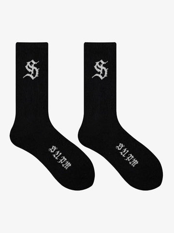 Street S Logo Design Black Socks 