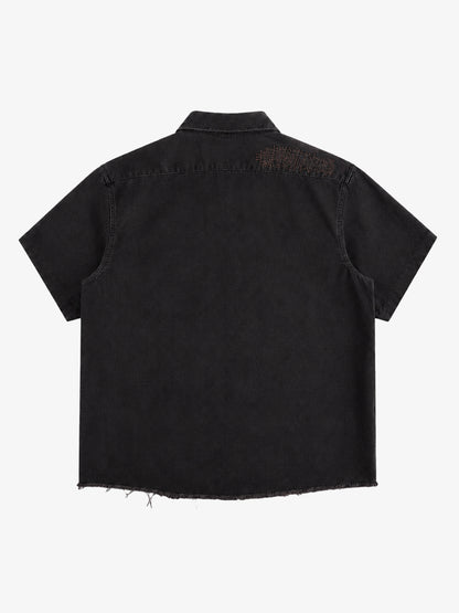 Mending Detail Cotton Shirt