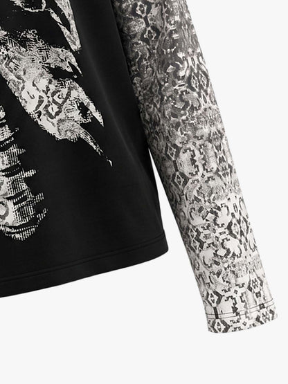 Skull Ribcage Graphic Oversized Tee