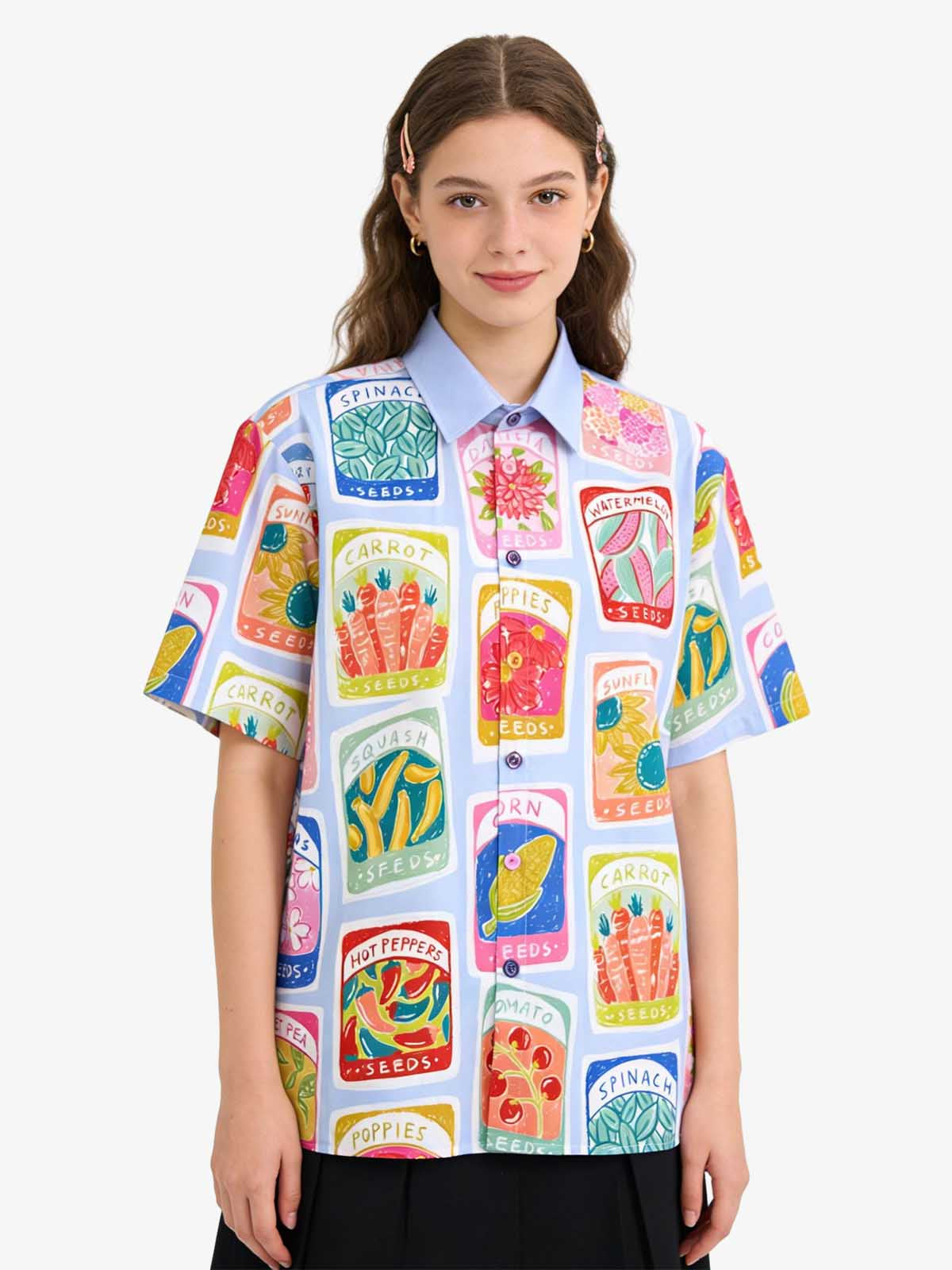 Vintage Seed Packet Cuban Shirt