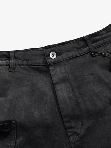 Industrial Multi-Pocket Distressed Cargo Shorts 