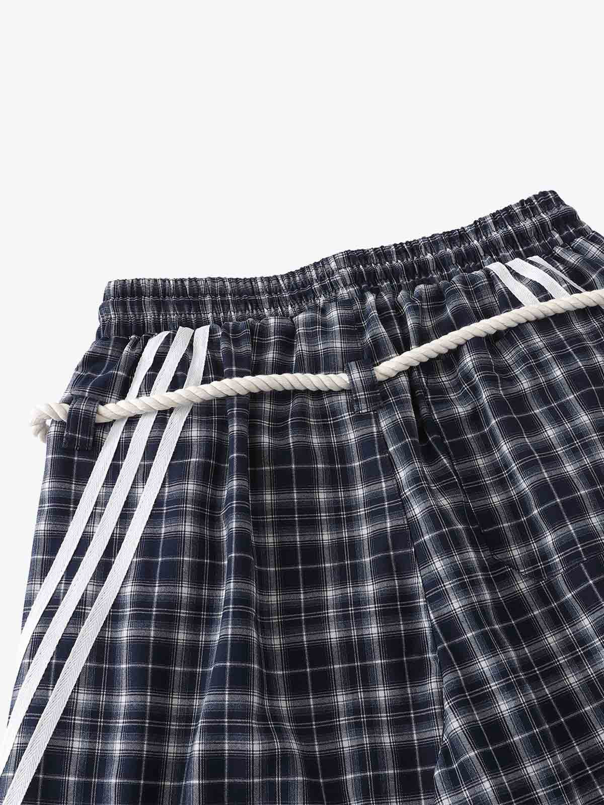 Plaid Patchwork Pants