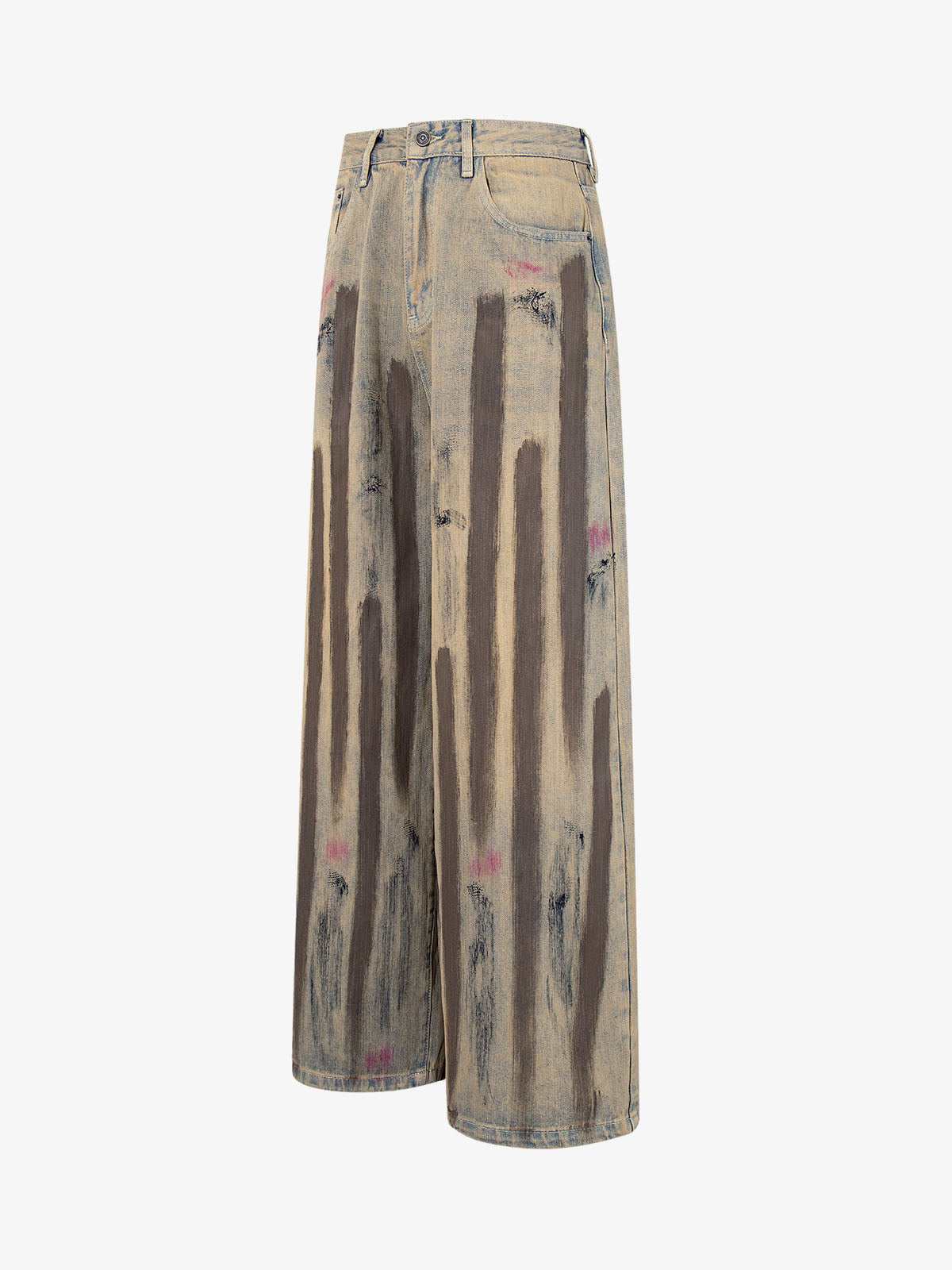 Retro Washed Brushstroke Baggy Jeans 