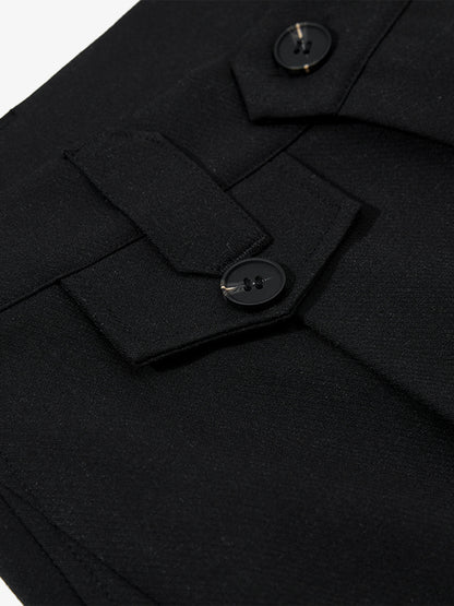 Tie Detail Relaxed Fit Draped Suit Pants