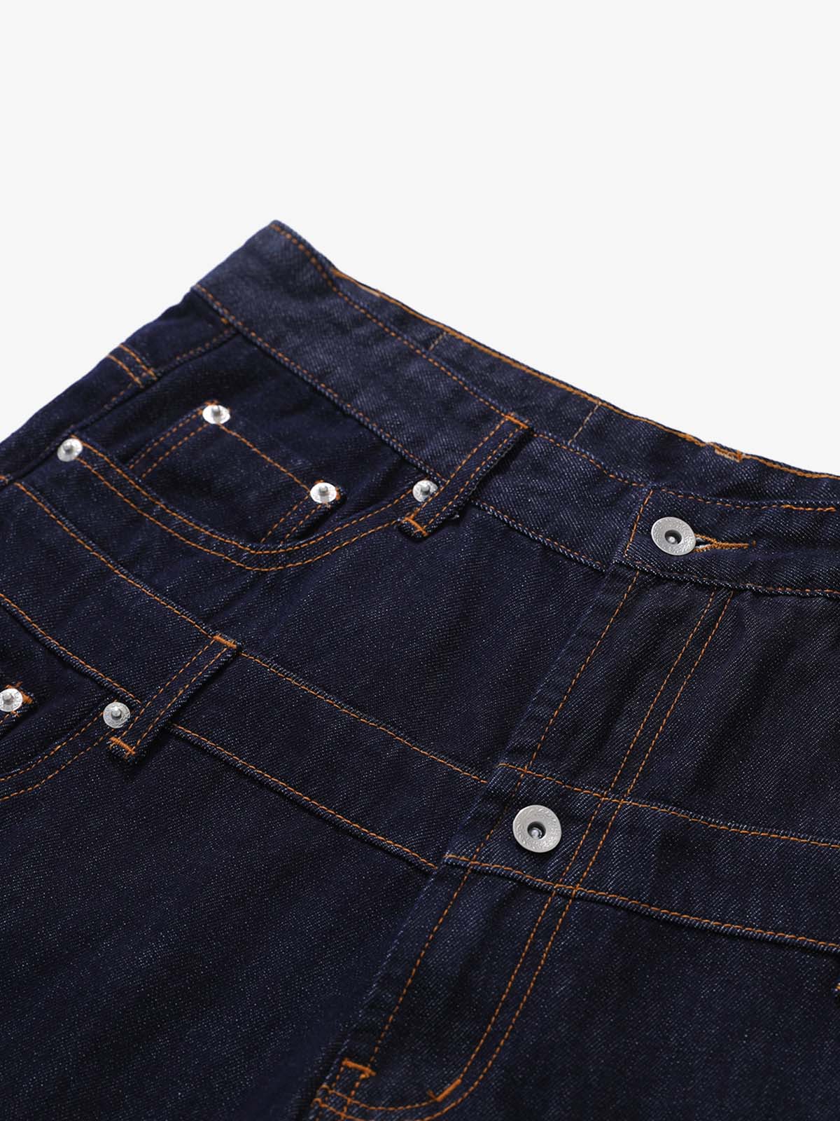 Studded Double-Waist Wide-Leg Jorts 