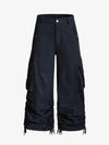 Ruched Cuffs Curved Cargo Pants