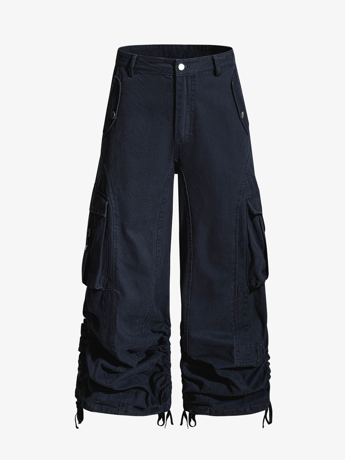 Ruched Cuffs Curved Cargo Pants