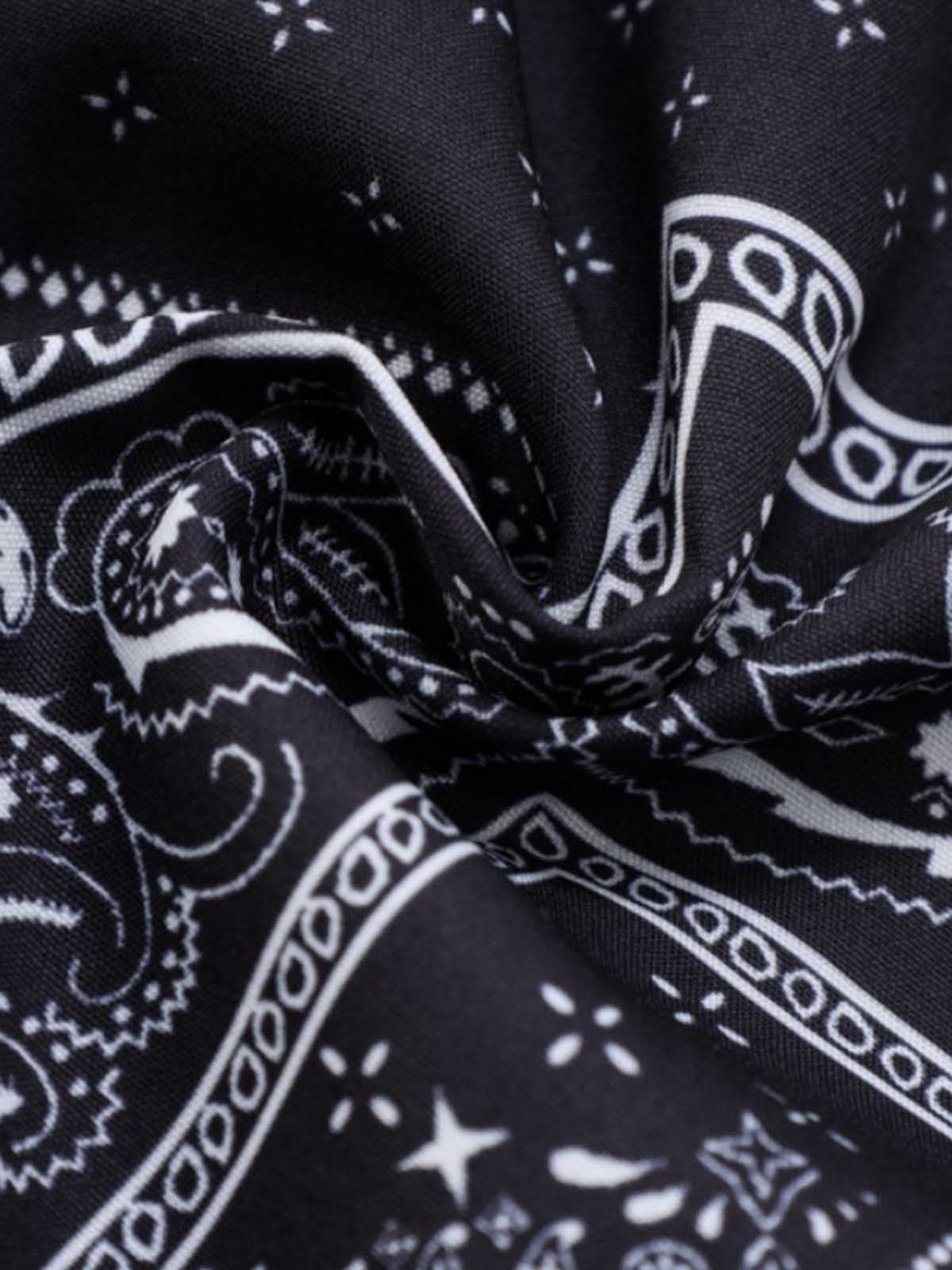 Vintage Bandana Patchwork Cuban Shirt