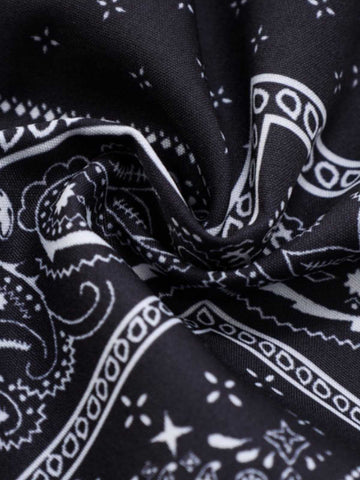 Vintage Bandana Patchwork Cuban Shirt