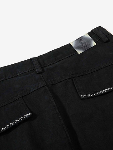 Multi-Pocket Wide-Leg Cargo Pants