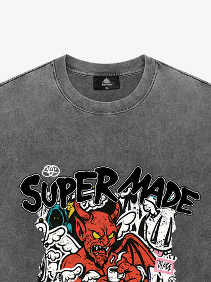 Street Devil Collage Pattern T-shirt 