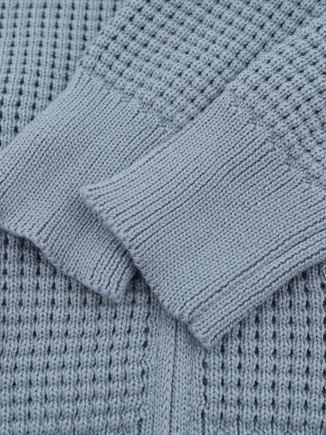 Badge Button Knit Cardigan Sweater
