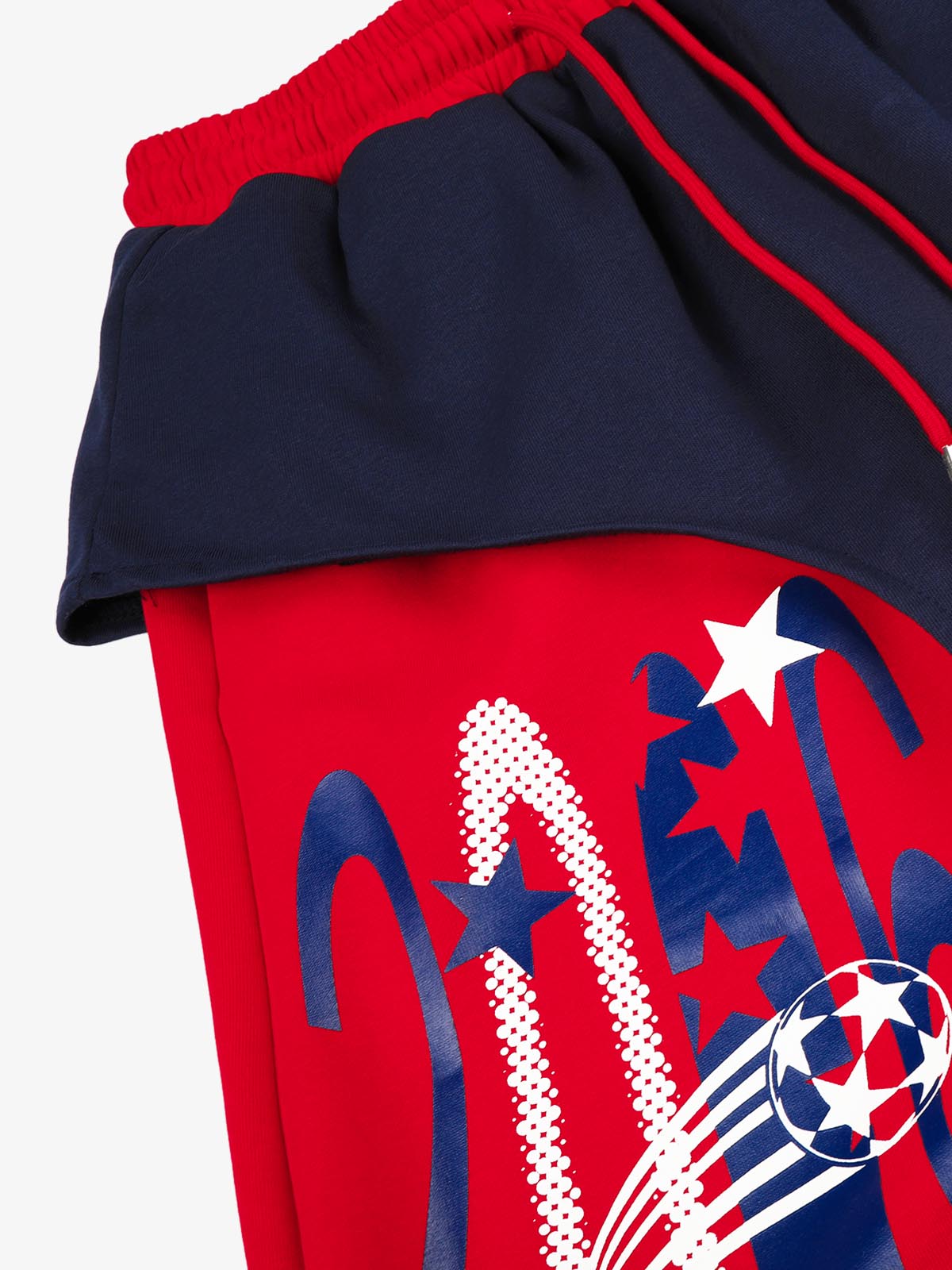 Mock Layer Patchwork Baggy Sweatpants