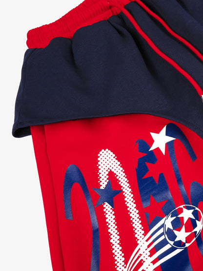 Mock Layer Patchwork Baggy Sweatpants